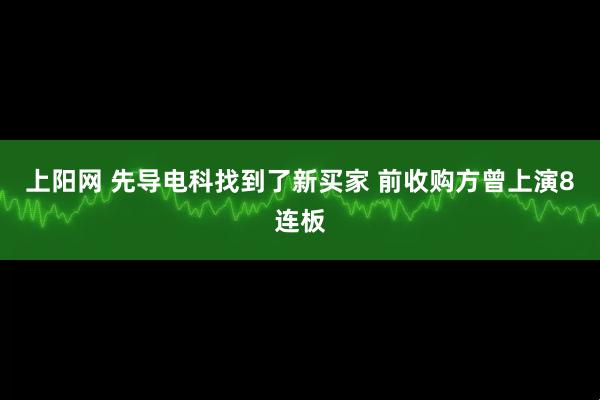 上阳网 先导电科找到了新买家 前收购方曾上演8连板